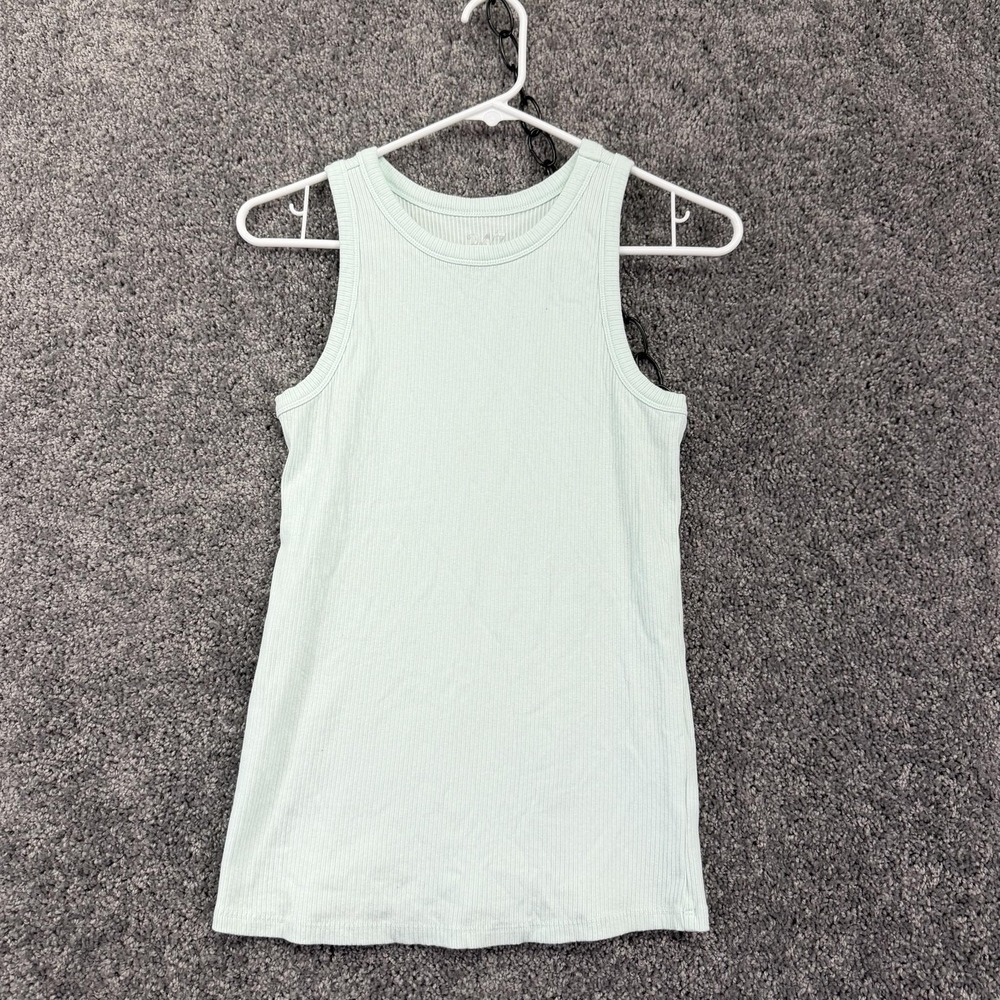 24/7 By Maurices Tank Top Womens Large Blue Ribbed Knit Casual Stretch Summer
